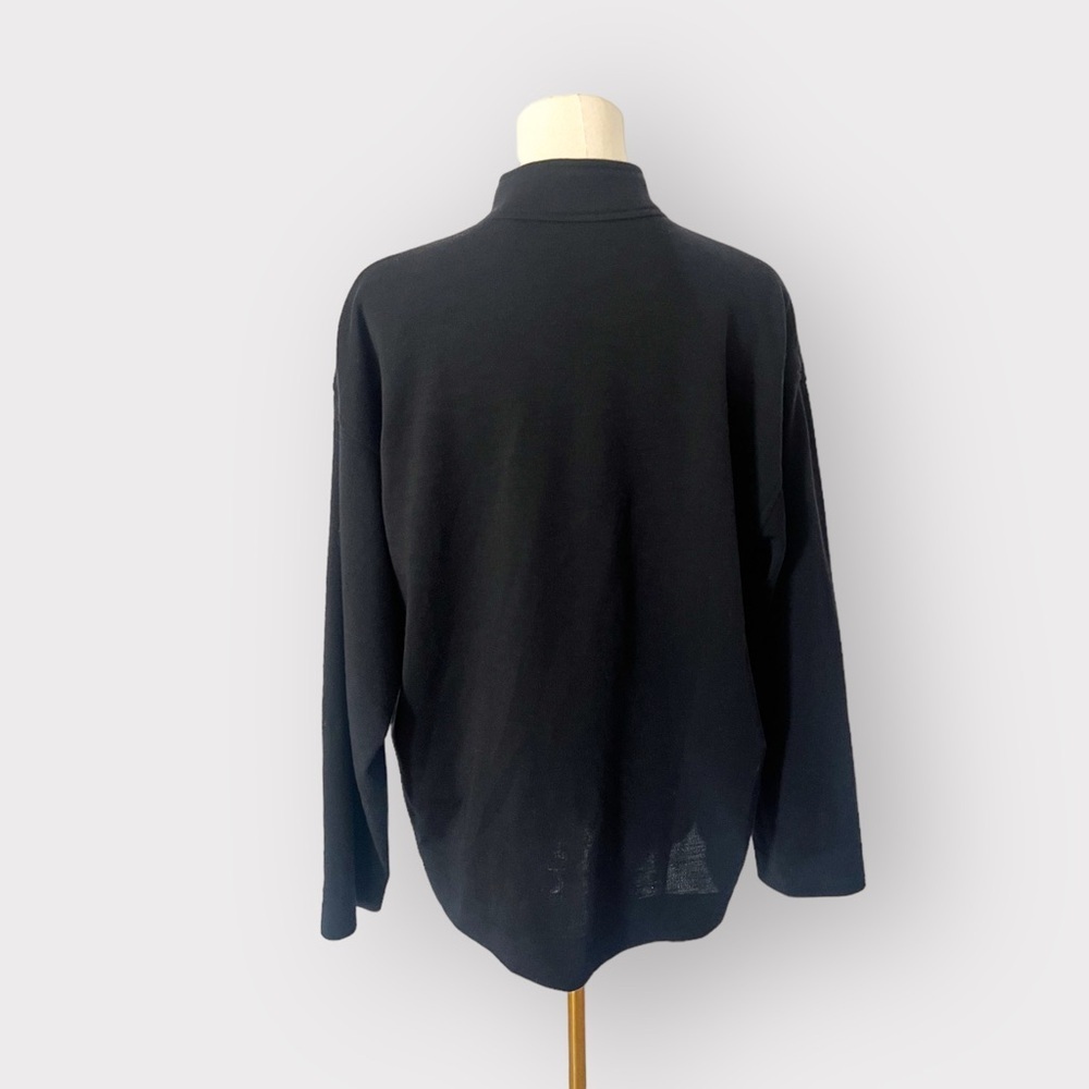 SAINT LAURENT Vtg Black Gold Button Sweater Top (Sz 44) - Picture 3 of 5